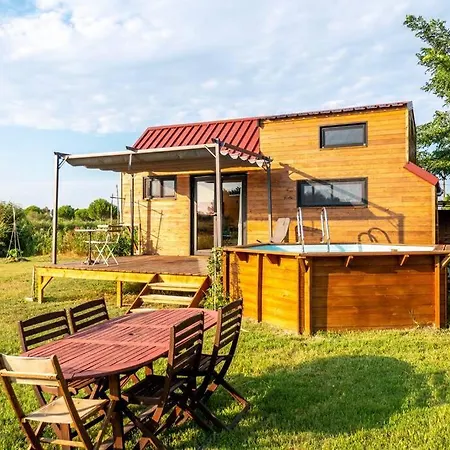 Myinsolite - Tiny-house, Jacuzzi, Brasero, Piscine 艾格-莫尔特