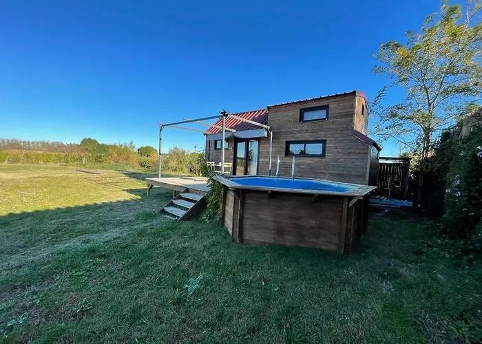 Myinsolite - Tiny-house, Jacuzzi, Brasero, Piscine Шале Эг-Морт