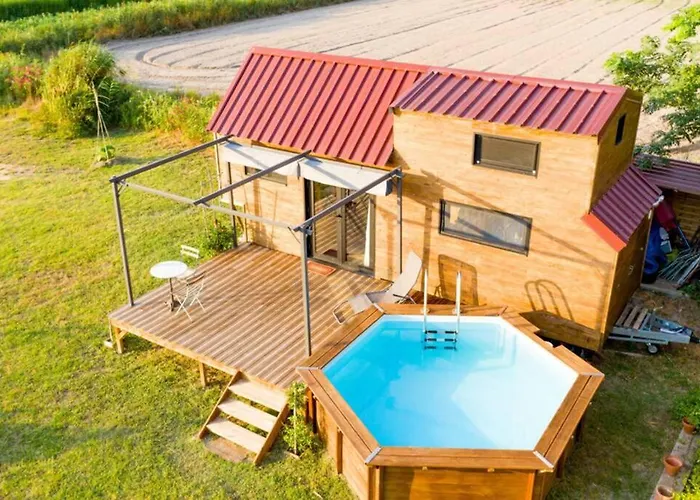 Myinsolite - Tiny-house, Jacuzzi, Brasero, Piscine * Aigues-Mortes